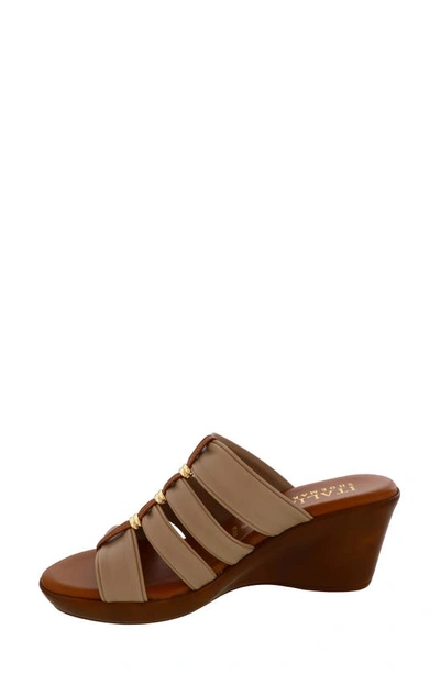 Shop Italian Shoemakers Clover 4-band Wedge Sandal In Taupe