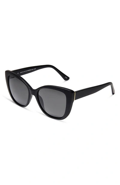 Diff 54mm Square Sunglasses In Matte Black Grey Lens