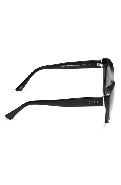 Diff 54mm Square Sunglasses In Matte Black Grey Lens