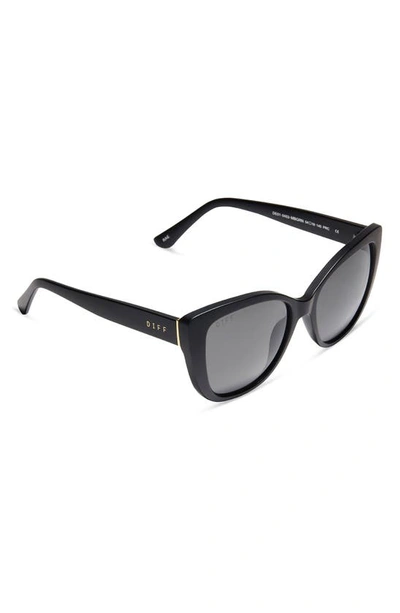 Diff 54mm Square Sunglasses In Matte Black Grey Lens