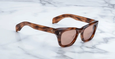 Pre-owned Jacques Marie Mage Sunglasses | Dealan Oak In Oak - Brown Marble Acetate And Light Gold W/ Tusca