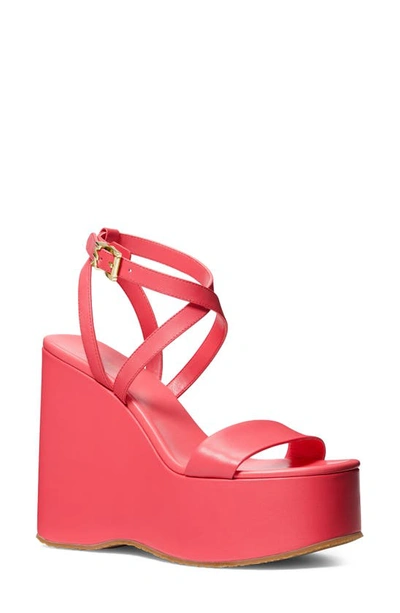 Shop Michael Michael Kors Paola Platform Wedge Sandal In Geranium