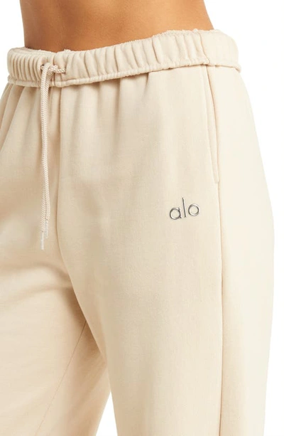 Shop Alo Yoga Accolade Logo Sweatpants In Macadamia