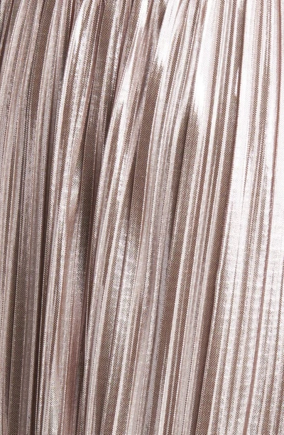 Eliza J Metallic Stripe Sleeveless Gown In Blush