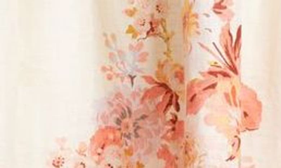 Shop Zimmermann Devi Floral Scallop Detail Linen Dress In Cream Floral