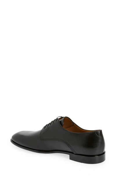 Ferragamo Fosco Plain Toe Calfskin Derby In Nero