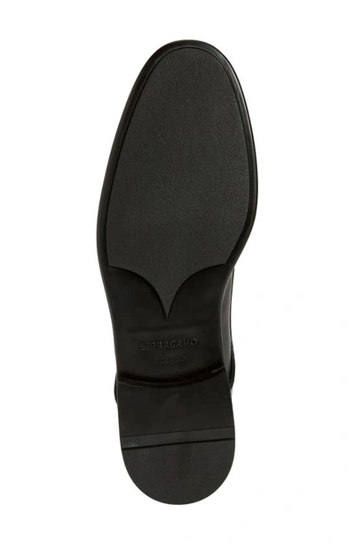 Ferragamo Fosco Plain Toe Calfskin Derby In Nero
