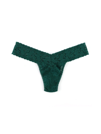 Shop Hanky Panky Signature Lace Low Rise Thong Green Queen