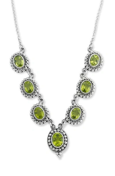Shop Samuel B. Sterling Silver Peridot Necklace In Green