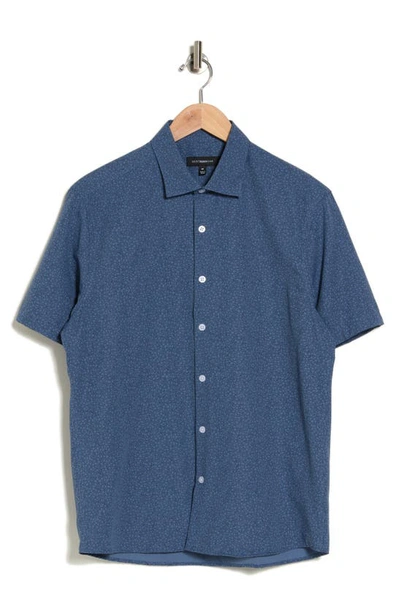 Shop Westzeroone Bilbao Short Sleeve Button-up Shirt In Blue