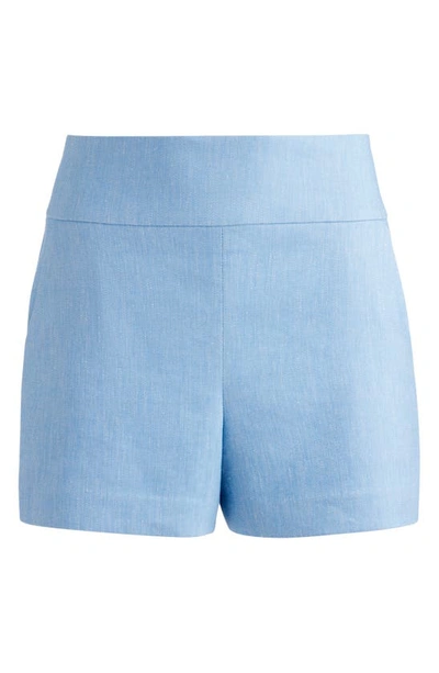 Shop Alice And Olivia Donald High Waist Shorts In Chambray