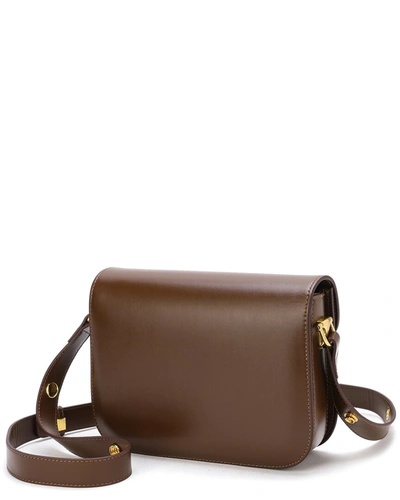 Shop Tiffany & Fred Smooth Leather Fold-over Messenger Bag In Brown