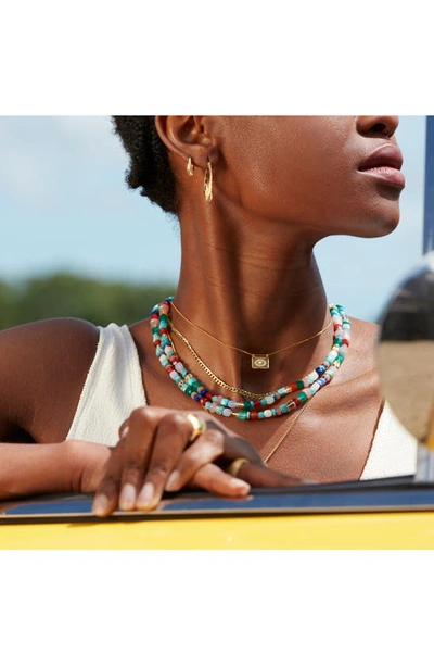 Monica Vinader Gold Freedom Multi Gemstone Beaded Necklace Freedom Stones In Yellow Gold