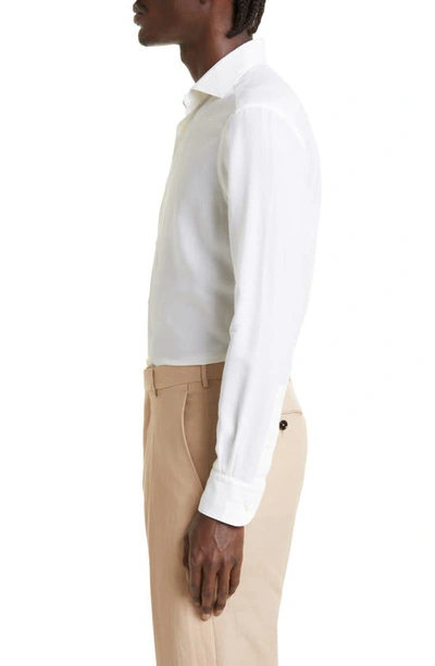 Shop Zegna Cashco Cotton & Cashmere Button-up Shirt In White