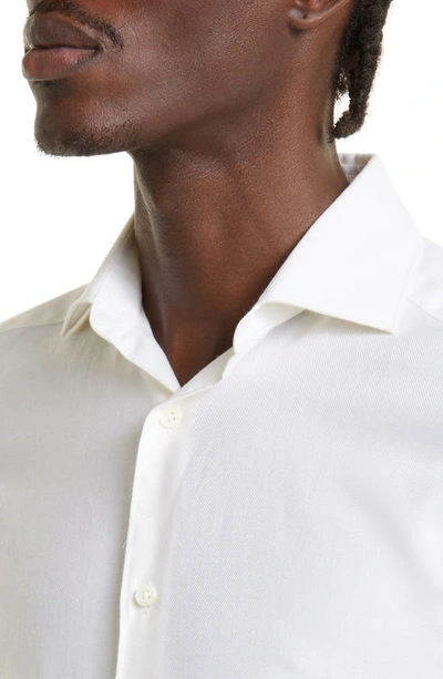 Zegna Trofeo Milano Cotton Button-up Shirt In White