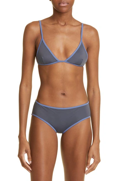 Shop Paloma Wool Leiti Triangle Bikini Top In Dark Grey