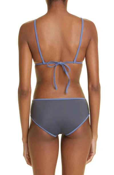 Shop Paloma Wool Leiti Triangle Bikini Top In Dark Grey
