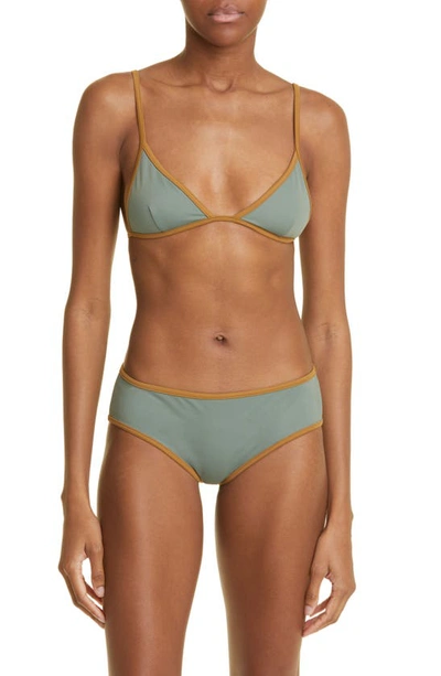 Shop Paloma Wool Leiti Triangle Bikini Top In Khaki