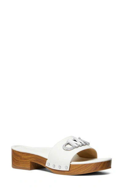 Shop Michael Michael Kors Parker Slide Sandal In Optic White