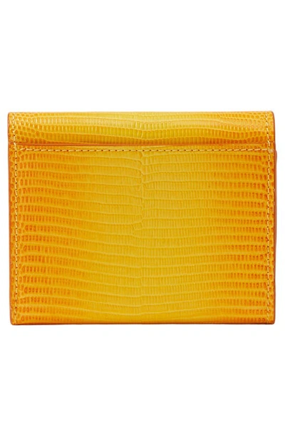 Shop Burberry Tb Monogram Snakeskin Embossed Leather Wallet In Cool Lemon/ Merigold