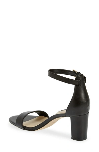 Shop Nine West Pruce Ankle Strap Sandal In Black Leather