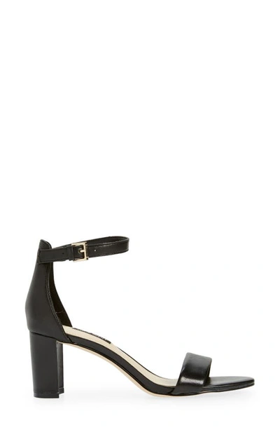 Shop Nine West Pruce Ankle Strap Sandal In Black Leather