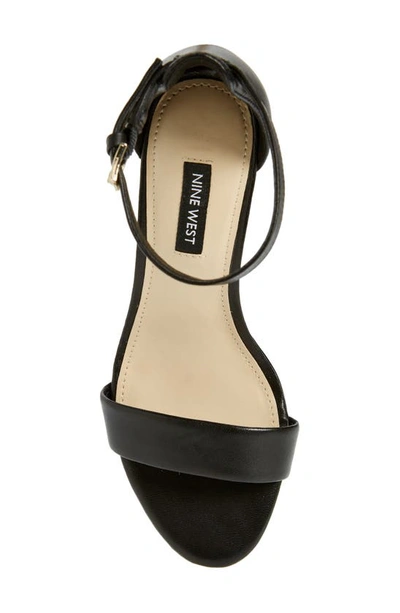 Shop Nine West Pruce Ankle Strap Sandal In Black Leather