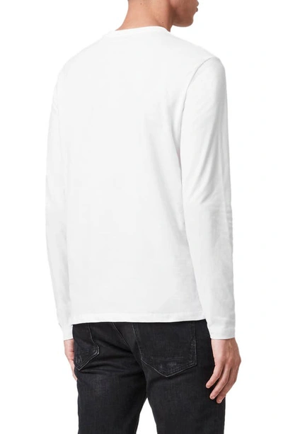 Shop Allsaints Brace Long Sleeve Crewneck Organic Cotton T-shirt In Optic White