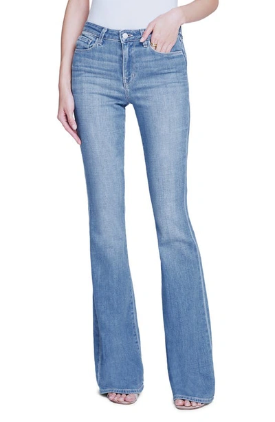 Shop L Agence Bell High Waist Flare Jeans In Bal Harbour