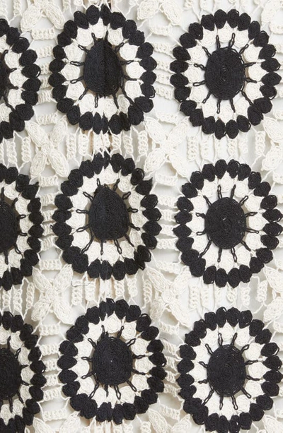 Shop Zimmermann Ginger Long Sleeve Crochet Lace Midi Dress In Cream/ Black
