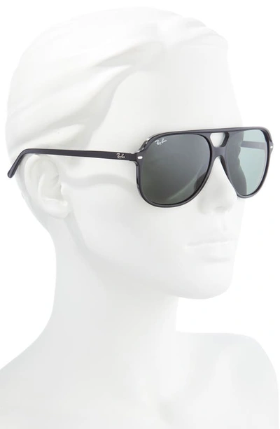Ray Ban 60mm Square Polarized Sunglasses In Black/ Green