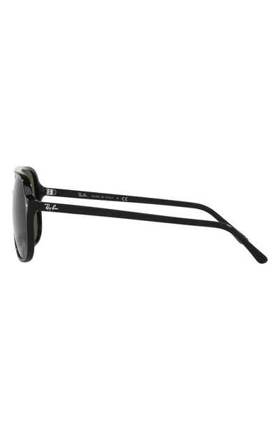 Ray Ban 60mm Square Polarized Sunglasses In Black/ Green