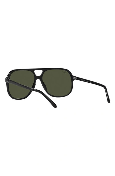Ray Ban 60mm Square Polarized Sunglasses In Black/ Green