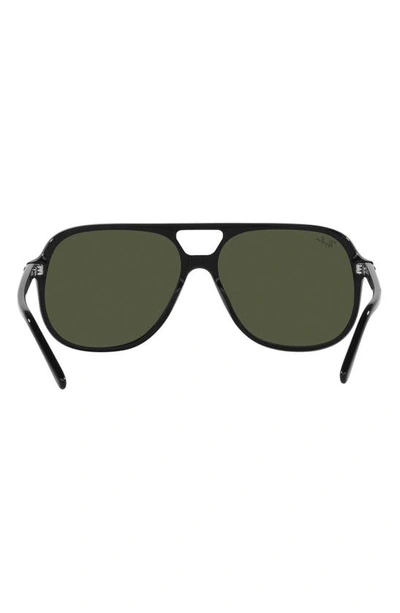 Ray Ban 60mm Square Polarized Sunglasses In Black/ Green
