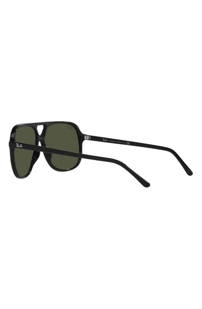 Ray Ban 60mm Square Polarized Sunglasses In Black/ Green