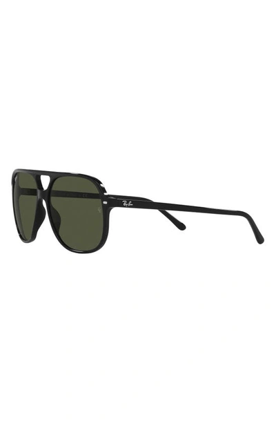 Ray Ban 60mm Square Polarized Sunglasses In Black/ Green