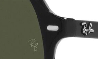 Ray Ban 60mm Square Polarized Sunglasses In Black/ Green