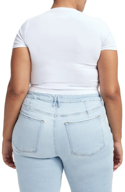 Good American Rhinestone Embellished Crewneck Short Sleeve T-shirt In White