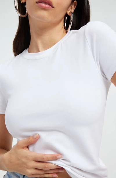 Good American Rhinestone Embellished Crewneck Short Sleeve T-shirt In White