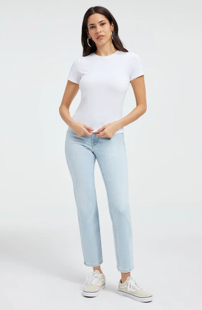 Good American Rhinestone Embellished Crewneck Short Sleeve T-shirt In White