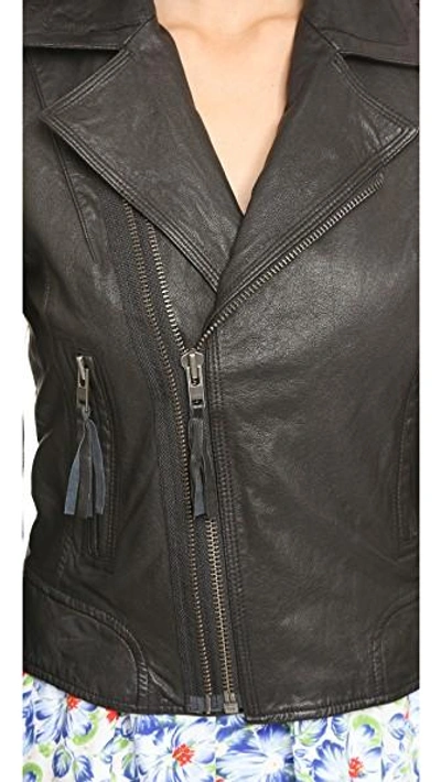 Shop Joie Ailey Leather Jacket In Caviar