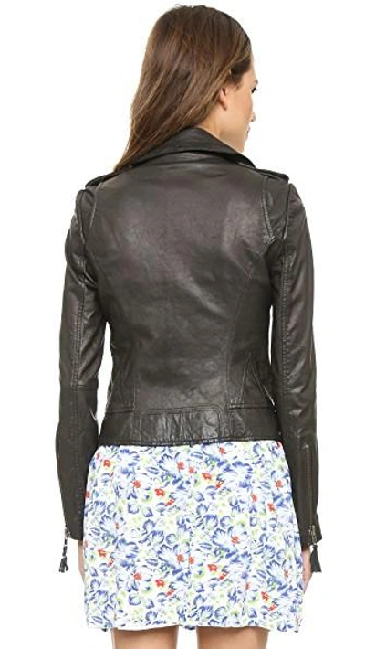 Shop Joie Ailey Leather Jacket In Caviar