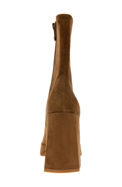 Kenneth Cole New York Block Heel Stretch Bootie In Cognac
