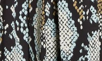 Shop Proenza Schouler Snakeskin Print Long Sleeve Midi Dress In Black Multi