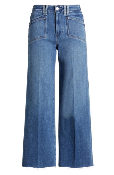Paige Anessa High Waist Wide Leg Jeans In Sunnie Distressed