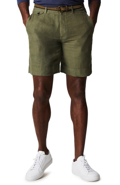 Shop Billy Reid Moore Linen Shorts In Olive