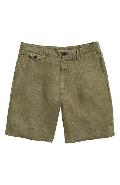 Shop Billy Reid Moore Linen Shorts In Olive
