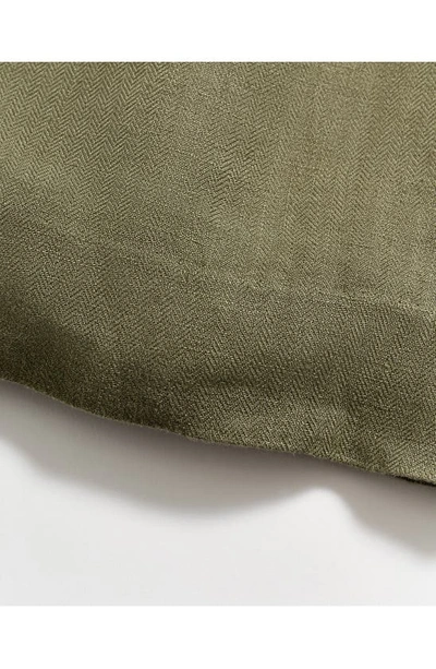 Billy Reid Moore Linen Shorts In Olive