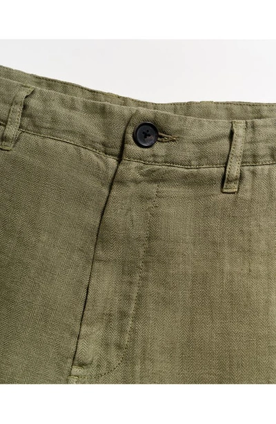 Shop Billy Reid Moore Linen Shorts In Olive
