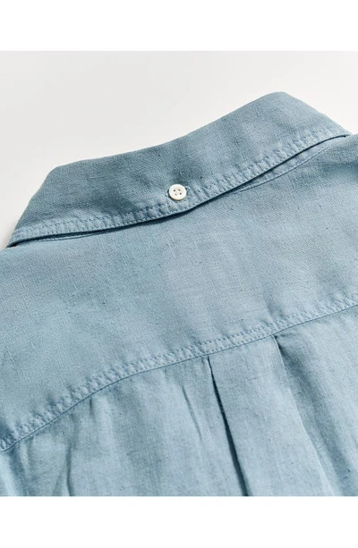 Shop Billy Reid Tuscumbia Standard Fit Linen Button-down Shirt In Denim Blue